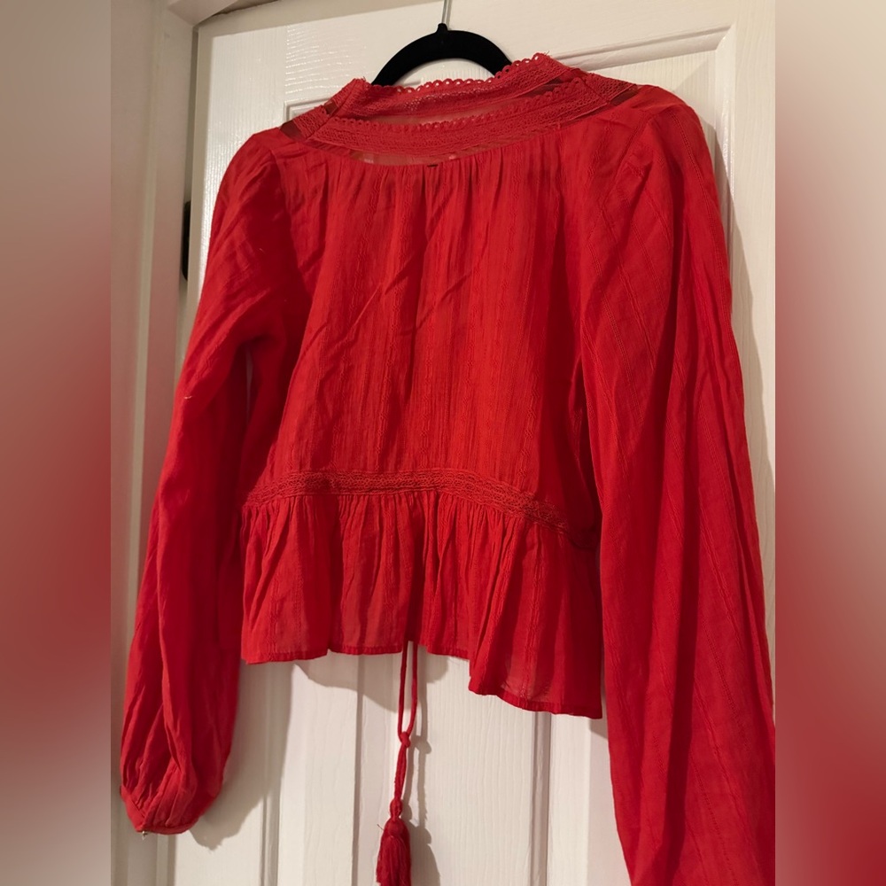 NWT Free People Red Lace Top - Picture 3 of 4